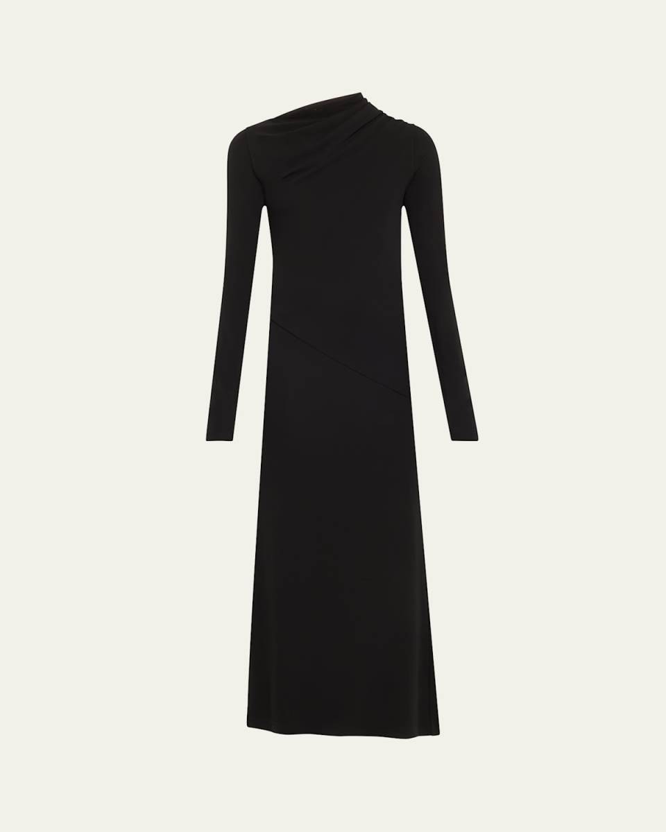 Long Draped Jersey Dress